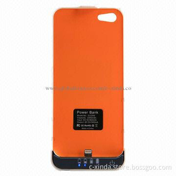 Power Bank Case for iPhone 5/5S with 2,000mAh Capacity, 5V DC/800mA Input